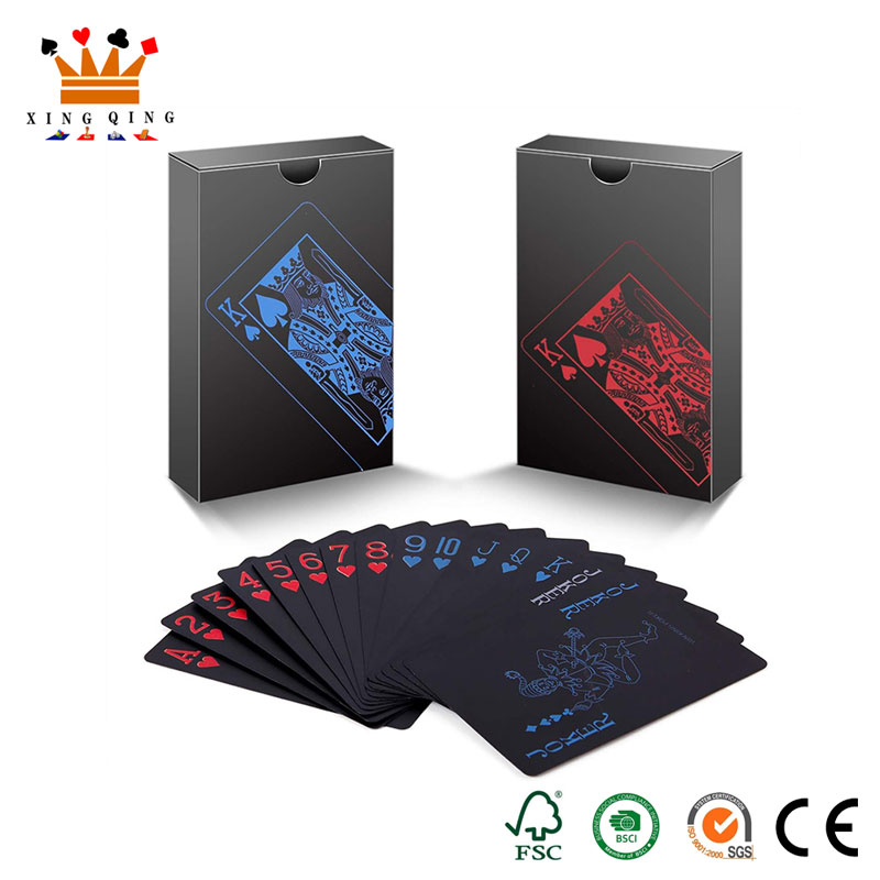 Cartas de jogar PVC de pôquer preto